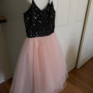 Stunning blush tulle dress with sequin bodice